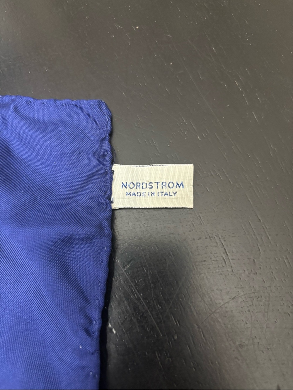 Nordstrom 100% Italian Silk Blue Floral Scarf, 34” x 34” - Picture 2 of 5